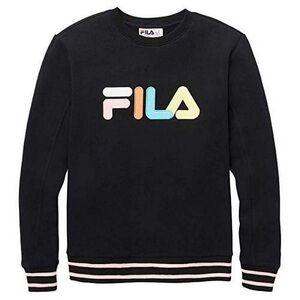 Fila Black Crewneck Sweatshirt with Multicolor Logo Women’s XL